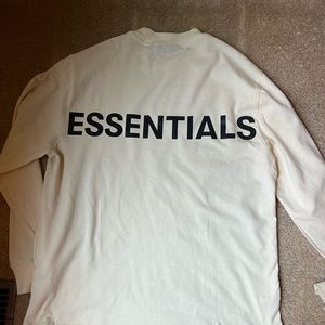 Fear of God essentials long sleeve cream tshirt